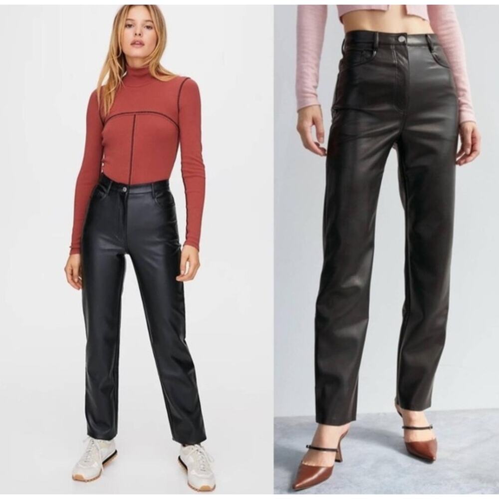 Aritzia Wilfred Black Vegan Leather Pants 4